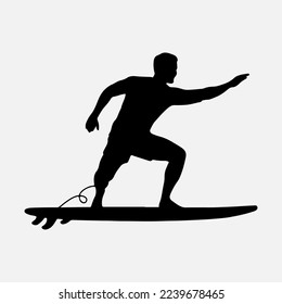 Surfers Silhouette Vector white background illustration graphics  