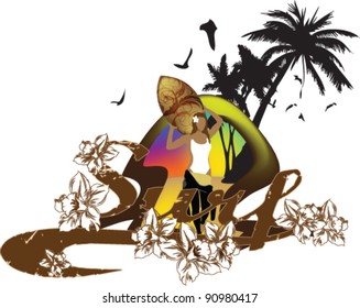 surfers summer eps10 vector background with text