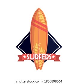 surfers surfboard patch isolated style