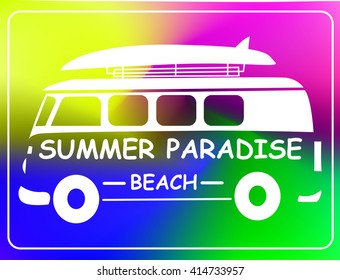 Surfers vector print. For t-shirt or other uses in vector. Summer paradise beach. 