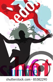 surfing abstract background vector