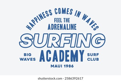 Surfing academy vector illustration graphics