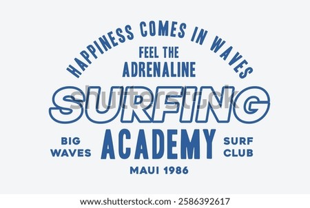 Surfing academy vector illustration graphics