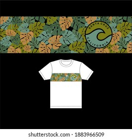 Surfing artwork. The Big Surf Long Beach,Santa Cruz CALIFORNIA,  T-shirt graphics