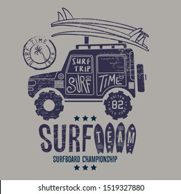 surfing artwork for clothing, surf vector