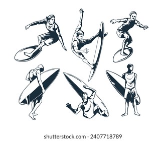 surfing artwork for element design