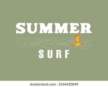 Surfing artwork summer vibes on the horizon t shirt design illustration