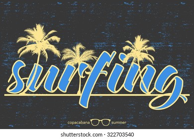 Surfing background. Stock vector.