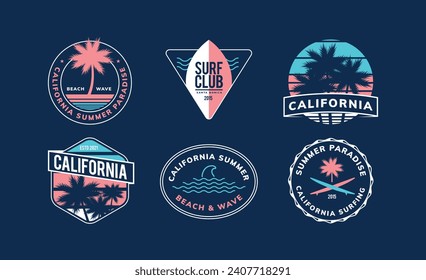 surfing badge and mascot design