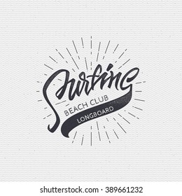Surfing, badge for your design, surfing the words to print and labels.