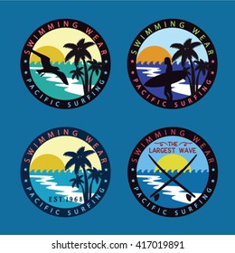 Surfing badges sign handmade differences.