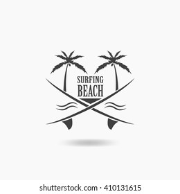 surfing beach icon