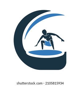Surfing, beach icon. Simple editable vector illustration.