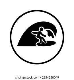 Surfing, beach icon. Simple editable vector graphics.