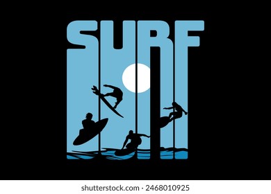 surfing beach illustration design vector