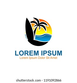 Surfing Beach Logo