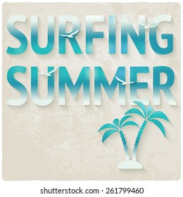 surfing beach summer background - vector illustration. eps 10