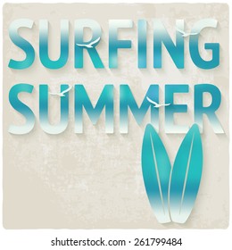 surfing beach summer background - vector illustration. eps 10