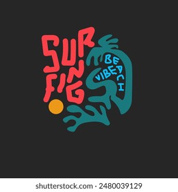 Surfing Beach Vibes summer beach graphic tee