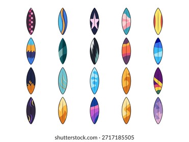 Conjunto de elementos de diseño de Tablero de surf