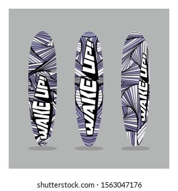 surfing board design with pop art pattern