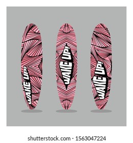 surfing board design with pop art pattern