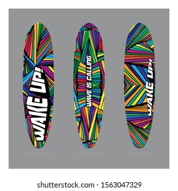 surfing board design with pop art pattern