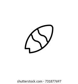 Surfing board flat icon. Single high quality outline symbol of water for web design or mobile app. Thin line signs of swimming for design logo, visit card, etc. Outline logo of sport 