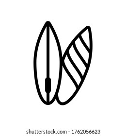 Surfing board icon or clipart in line style