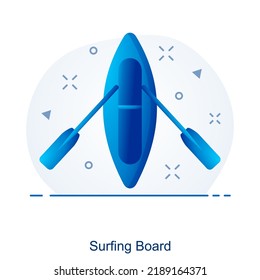 Surfing Board And Board Icon Concept
