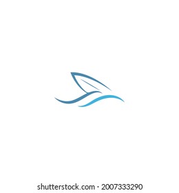 Surfing board icon logo design vector template illustration