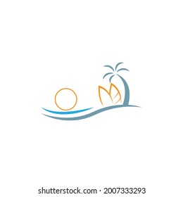 Surfing board icon logo design vector template illustration