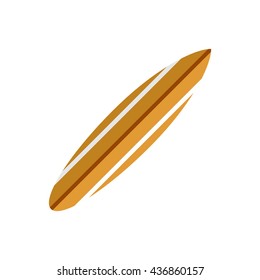 Surfing board. Icon on isolated background