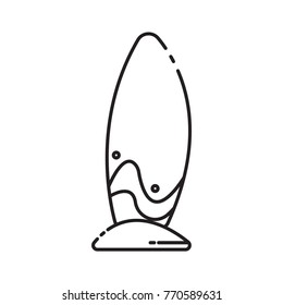 surfing board icon outline