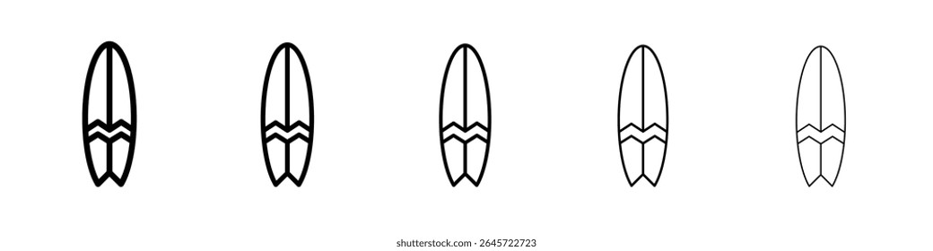 surfing board icon simple vector outline logo