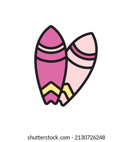 Surfing Board Icon Vector Illustration