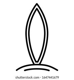 Surfing Board icon vector sign and symbol on trendy design