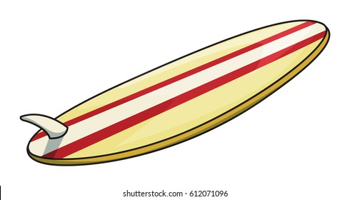 Surfing board, isolated on white, vector illustration