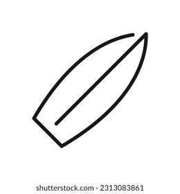 Surfing board line icon on white background. Eps 10.