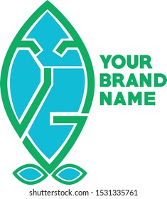 Surfing Board Logo Vector Design