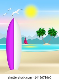 Surfing Board on the beach