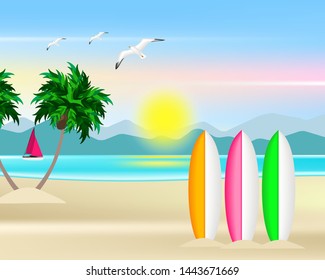 Surfing Board on the beach