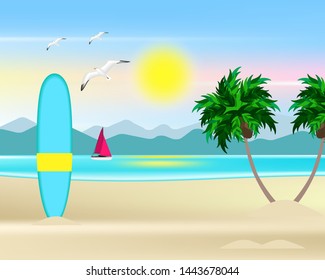 Surfing Board on the beach