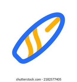 Surfing Board with Outline Color