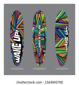 surfing board with pop art color