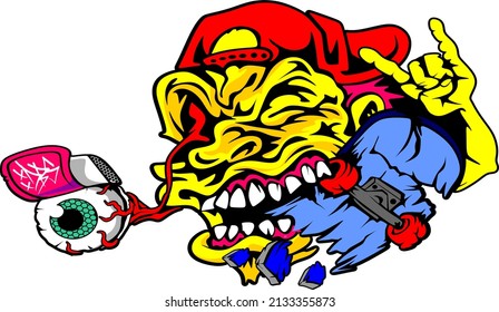 surfing board. skull cool glasses splash logo