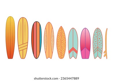 Surfing board Vector Bundle, Surf Board Illustrations, Surfboard clip art, Surfing, Surf Board, Surfing Silhouette Bundle, Silhouette, outline vector, Summer, Summer Elements, Summer holiday