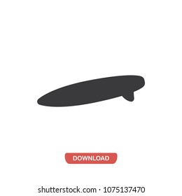 Surfing board vector icon 