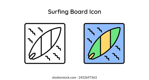 Vektorgrafik der Surf-Opslagstavle-Symbollinie und Linienfarbstil