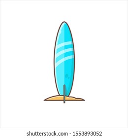 surfing board vector illustration in isolated white